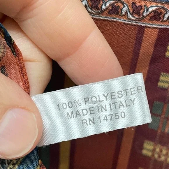 Vintage Multicolor Patterned Scarf - Picture 6 of 6